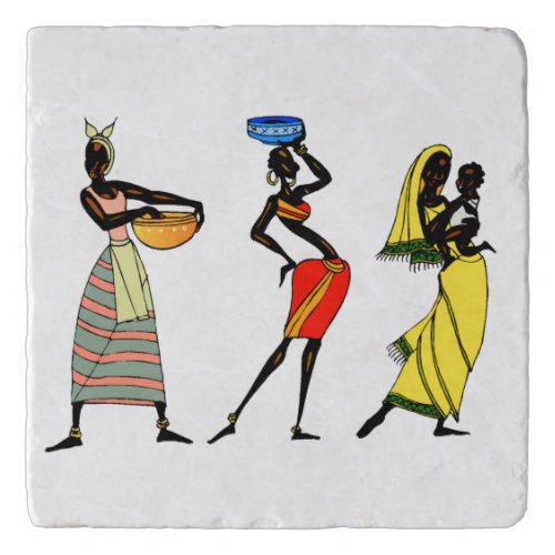 Illustrated African Women Trivet