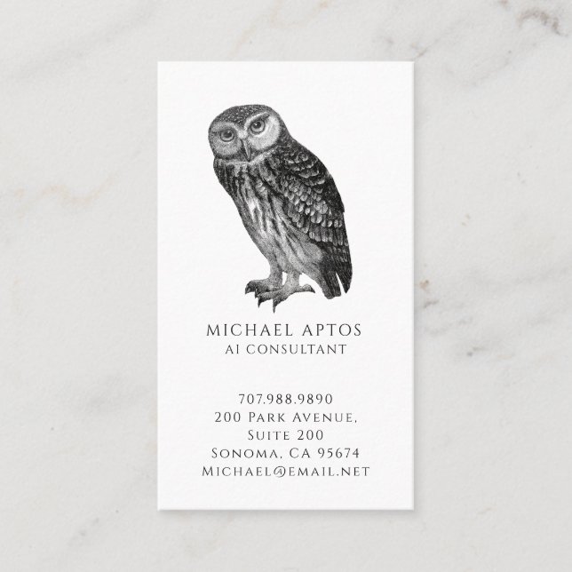 Illustrated AI Consultant Business Card (Front)