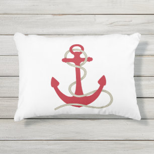 Illustrated anchor backround outdoor pillow