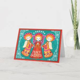 Illustrated Angels Peace On Earth Christmas Cards