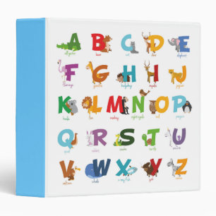 Illustrated Animal Alphabet lettters Binder