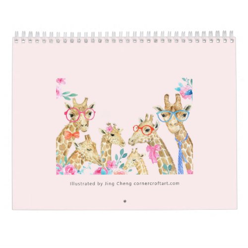 Illustrated Animal Family Calendar