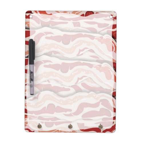 Illustrated Bacon Pattern Design Fun Breakfast Dry Erase Board