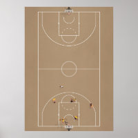 Illustrated Basketball Court from above