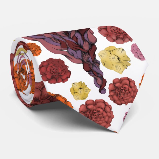 Illustrated Bearded Lady Tie (Rolled)