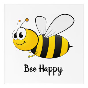 Illustrated bee acrylic print
