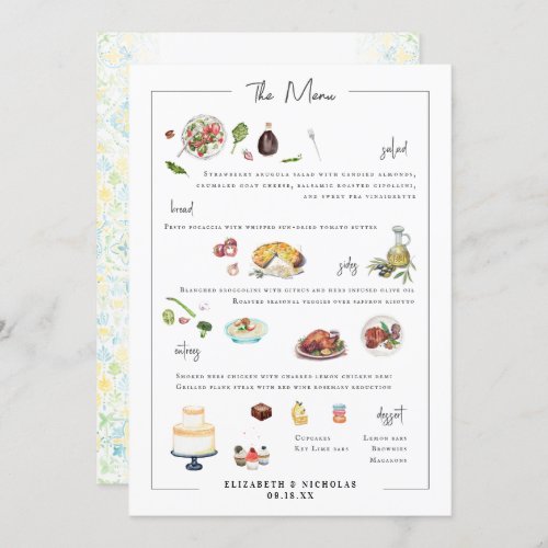 Illustrated Bespoke  Wedding Menu