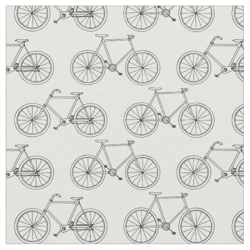 Illustrated Bicycles Pattern Bicycle Outlines Fabric