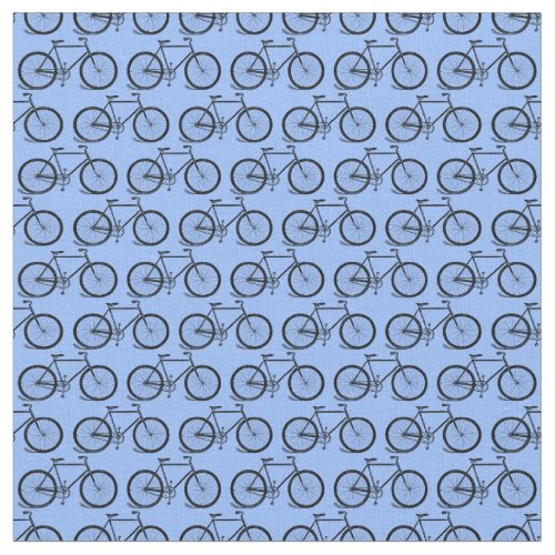 Illustrated Bikes Bicycle Art CUSTOM COLOR Fabric