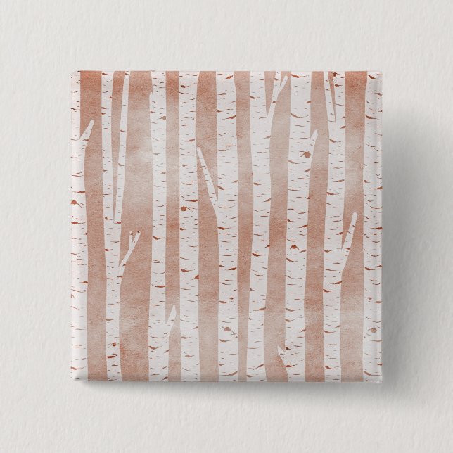 Illustrated Birch Trees Button (Front)