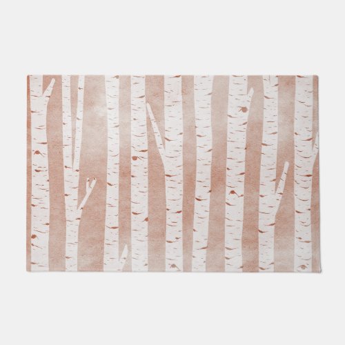 Illustrated Birch Trees Doormat