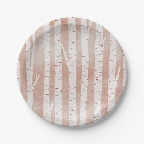 Illustrated Birch Trees Paper Plates