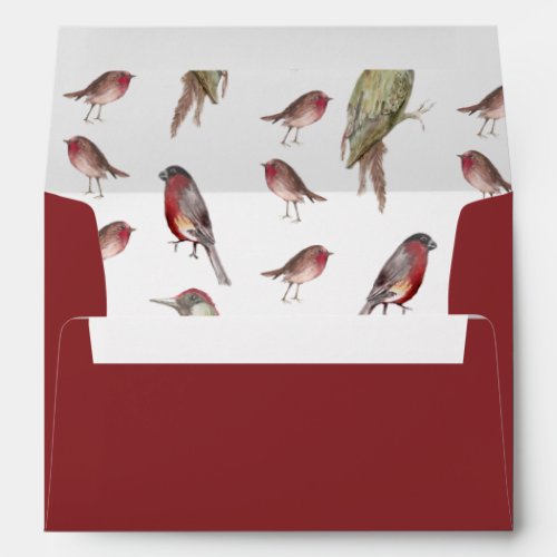 Illustrated bird lined Envelope