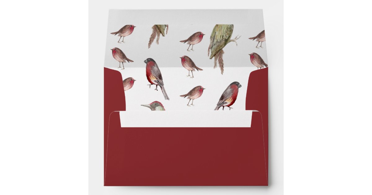Illustrated bird, lined Envelope | Zazzle.com
