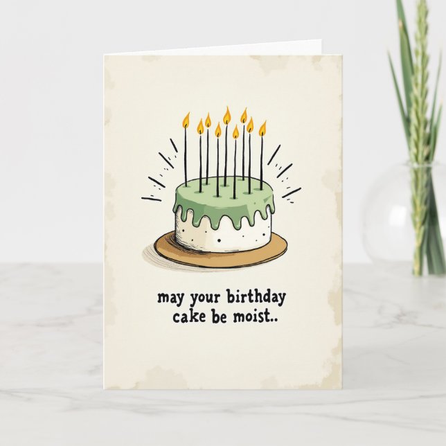 Illustrated Birthday Cake Card (Front)