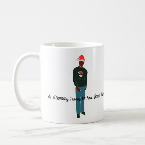 Illustrated Black Male Holiday Christmas Mug