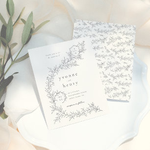 Illustrated Botanical Budget Black & Cream Wedding