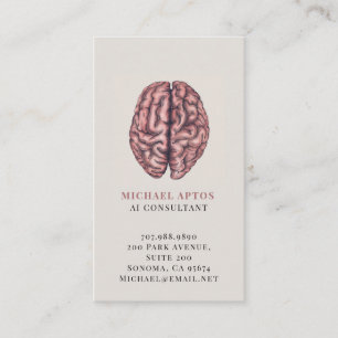 Illustrated Brain AI Consultant Business Card