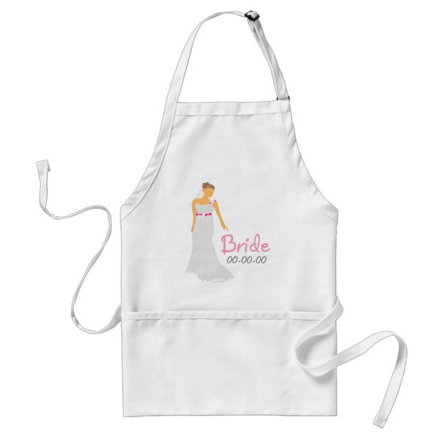 Illustrated Bride Adult Apron (Front)
