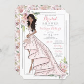 Illustrated Bride Floral Bridal Shower Invitation (Front/Back)
