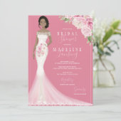 Illustrated Bride in Lace Gown Bridal Shower Invitation (Standing Front)