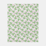 Illustrated Cactus &amp; Pink Flowers Pattern Fleece Blanket