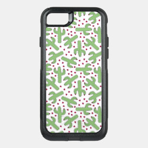 Illustrated Cactus & Pink Flowers Pattern OtterBox Commuter iPhone SE/8/7 Case