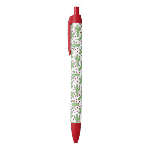 Illustrated Cactus & Pink Flowers Pattern Pen