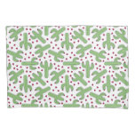 Illustrated Cactus &amp; Pink Flowers Pattern Pillowcase
