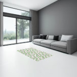 Illustrated Cactus &amp; Pink Flowers Pattern Rug