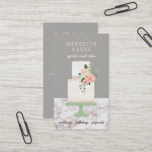 Illustrated Cake Designer Wedding Events Planner Business Card