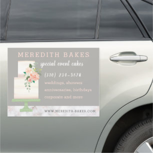 Illustrated Cake Designer Wedding Events Planner Car Magnet