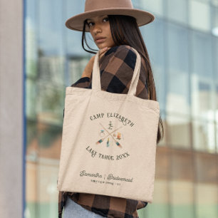 Illustrated Camping   Bachelorette Bridesmaid Tote Bag