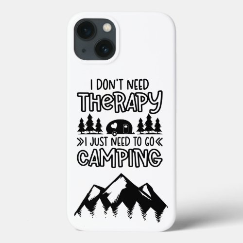 Illustrated Camping Quote iPhone 13 Case