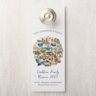 Illustrated Caribbean Family Reunion Door Hanger