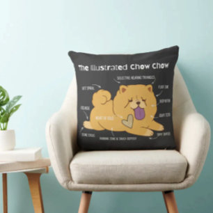 ILLUSTRATED CHOW 2 sizes Throw Pillow