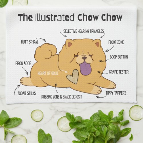 ILLUSTRATED CHOW   KITCHEN TOWEL