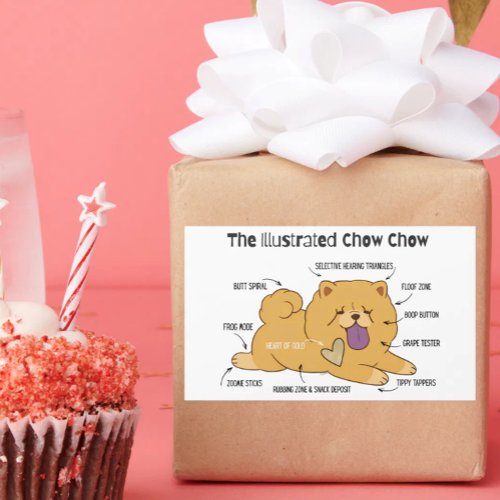 ILLUSTRATED CHOW   RECTANGULAR STICKER