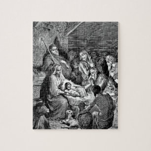 Illustrated Christmas Nativity Scene Jigsaw Puzzle
