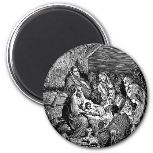 Illustrated Christmas Nativity Scene Magnet