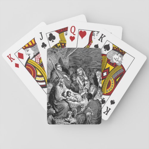 Illustrated Christmas Nativity Scene Playing Cards