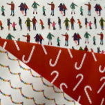 Illustrated Christmas Variety Wrapping Paper Sheets<br><div class="desc">Illustrated candy canes on red,  ice skaters and rainbow pom pom holiday garland illustrations.</div>