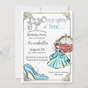 Illustrated Cinderella Fairy Tale Theme Invitation