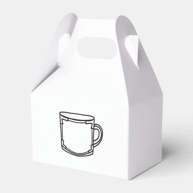 Illustrated Coffee Cup Favor Boxes (Front Side)