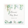 Illustrated Colorful Tropical Floral Baby Shower Napkins