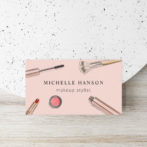 Illustrated Cosmetics Makeup Stylist Blush Business Card