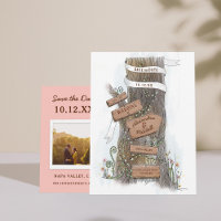 Illustrated Country Tree Trunk Save the Date