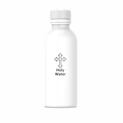 Illustrated Cross Holy Water Church Rectangular Sticker