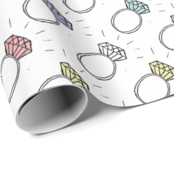 Illustrated Diamond Rings Pattern Wrapping Paper by DippyDoodle at Zazzle
