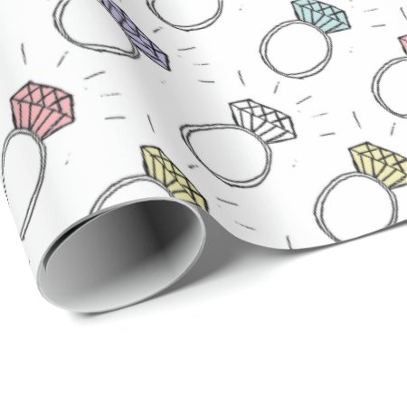 Illustrated Diamond Rings Pattern Wrapping Paper